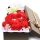 微笑祝福-19枝红色康乃馨+1支香水百合创意花盒