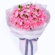 温暖的爱-99枝粉色康乃馨、搭配栀子叶送妈妈花束