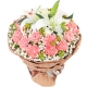 暖暖问候-19枝粉色康乃馨，搭配满天星母亲节鲜花