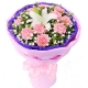 养育之恩-11枝粉色康乃馨，搭香水白百合，满天星送长辈鲜花