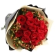 爱情原动力-19枝红玫瑰，搭配红豆送恋人韩式花束