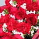 健康心情-11枝红玫瑰+8枝红玫瑰 搭配相思梅黄莺送长辈鲜花