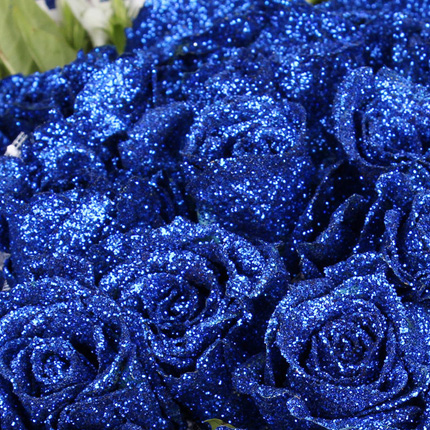 唯独爱您-99朵蓝色妖姬，搭配栀子叶、相思梅女神表白鲜花