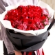 缤纷的爱-33朵红玫瑰，外围石竹梅点缀时尚花束