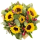 爱您爸爸-6朵向日葵，尤加利叶、栀子叶、钻石玫瑰点缀