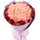 浓情思念-33枝粉玫瑰，搭配相思梅点缀恋人花束