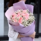 美丽公主-11枝粉玫瑰，搭配满天星时尚花束