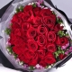 浪漫的爱-33枝红玫瑰，搭配石竹梅爱情花束