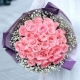 怦然心动-33枝戴安娜玫瑰，搭配满天星爱情花束