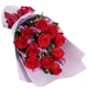爱的纪念日-11枝红玫瑰，搭粉色勿忘我、栀子叶