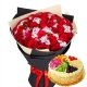 魅力甜心 - 33朵红玫瑰+8寸鲜奶水果蛋糕