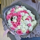 花开漫恋-苏醒玫瑰20枝、雪山玫瑰13枝，搭配白色相思梅