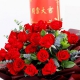 喜气洋洋-40朵红玫瑰，搭配尤加利叶，适量绿叶