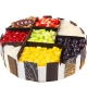 圆形宫格-鲜奶水果蛋糕，各种新鲜时令水果，巧克力片包围