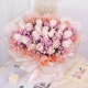 粉外妖娆-19枝粉雪山玫瑰，搭配粉色满天星+小串灯