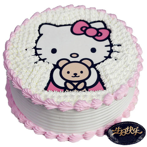 Hello Kitty鲜花蛋糕组合-11枝红玫瑰+8寸圆形鲜奶蛋糕
