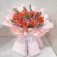 粉红心情-11枝粉玫瑰，搭配适量粉色满天星、尤加利叶