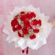 我的女神-19枝卡罗拉红玫瑰，搭配白色满天星，1个皇冠