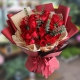 挚爱长久-33枝卡罗拉红玫瑰，间插尤加利叶